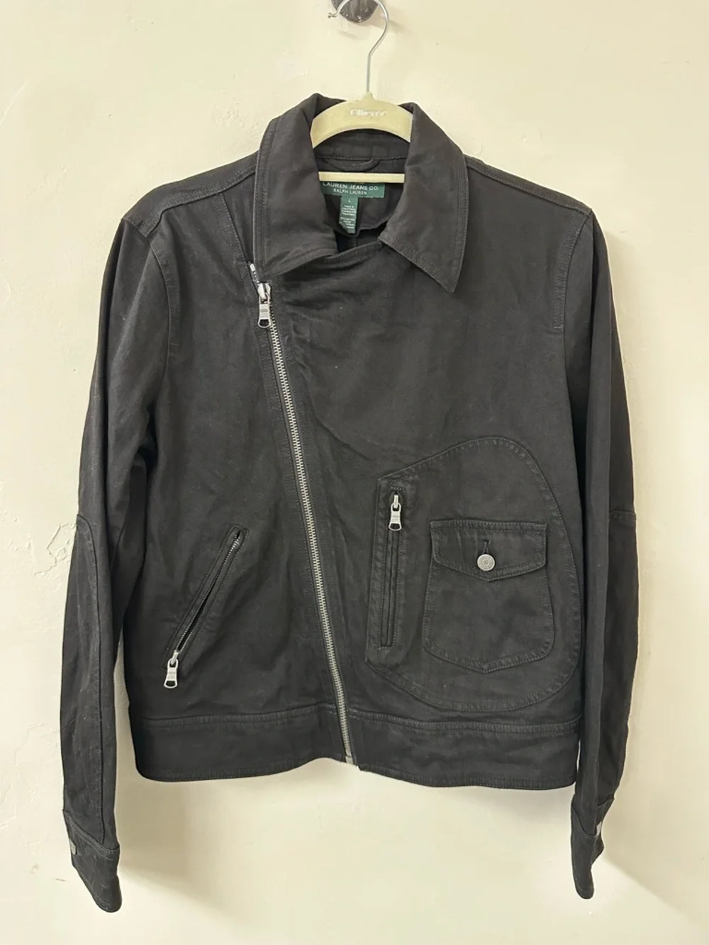 Black Asymmetrical Zip Jacket - Picture 1 of 8